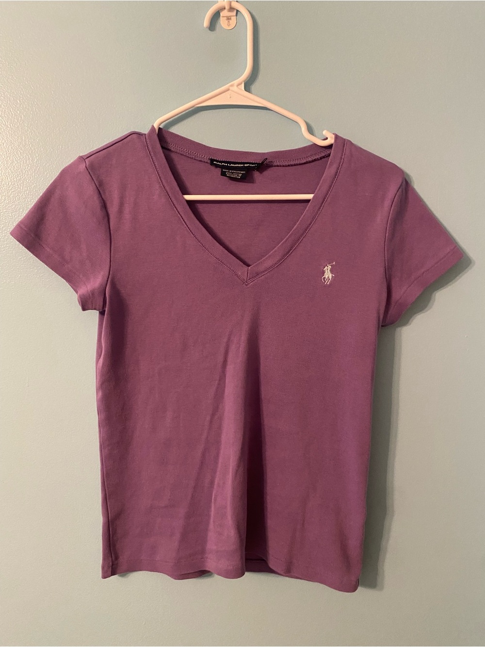 Ralph Lauren Lavender V-Neck Short Sleeve Tee
